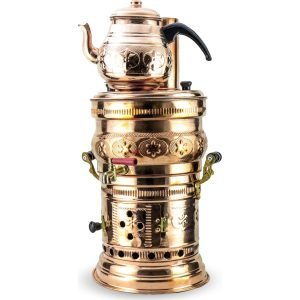 Copper tea saureswith jug